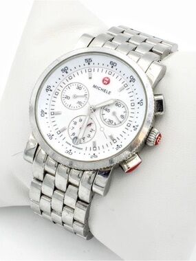 Michele Sport Sail Chronograph Swiss Watch – Stainless Steel – White Dial